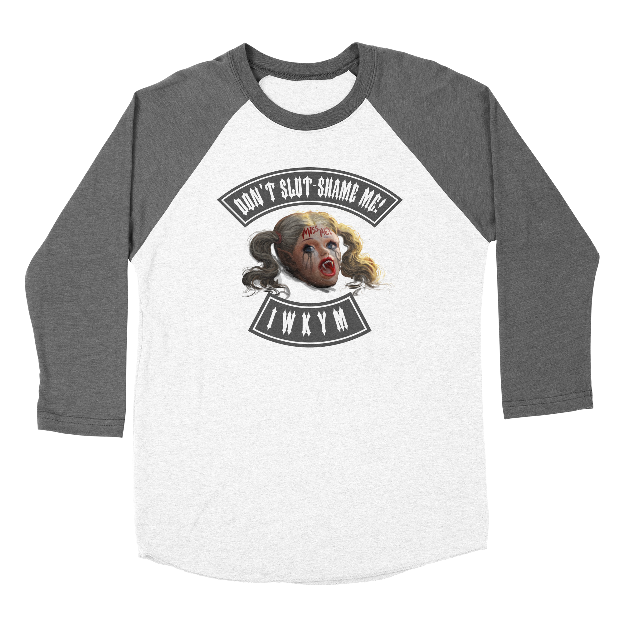 Samantha (Grey Ink) Long Sleeve Triblend Baseball T-Shirt