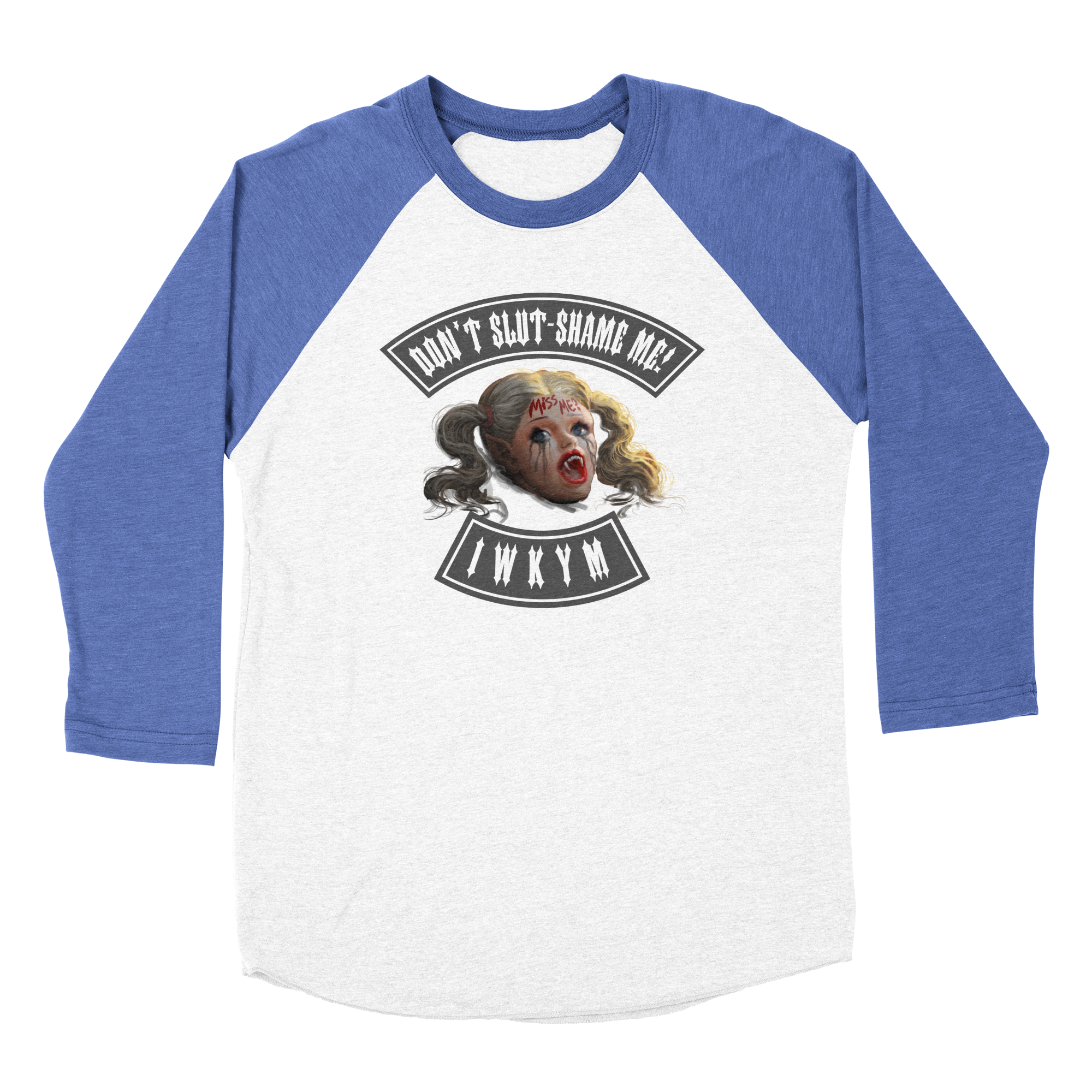 Samantha (Grey Ink) Long Sleeve Triblend Baseball T-Shirt