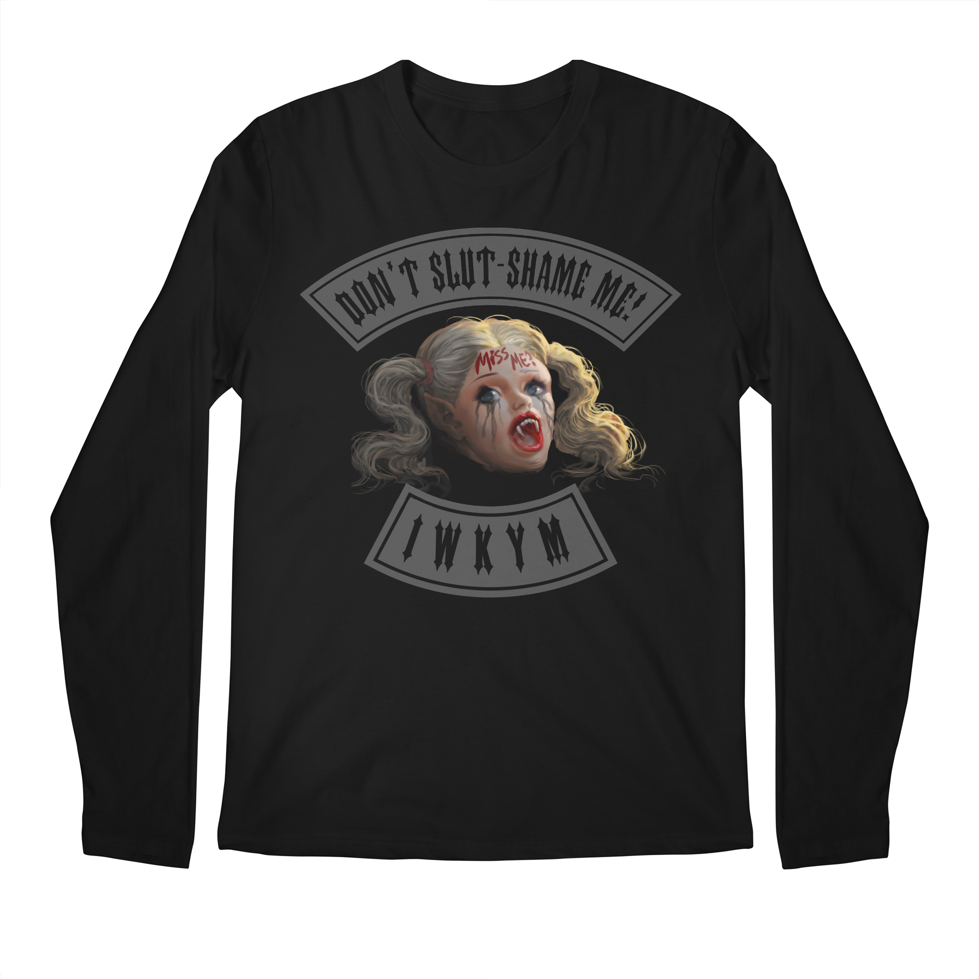 Samantha (Grey Ink) Long Sleeve Regular T-Shirt