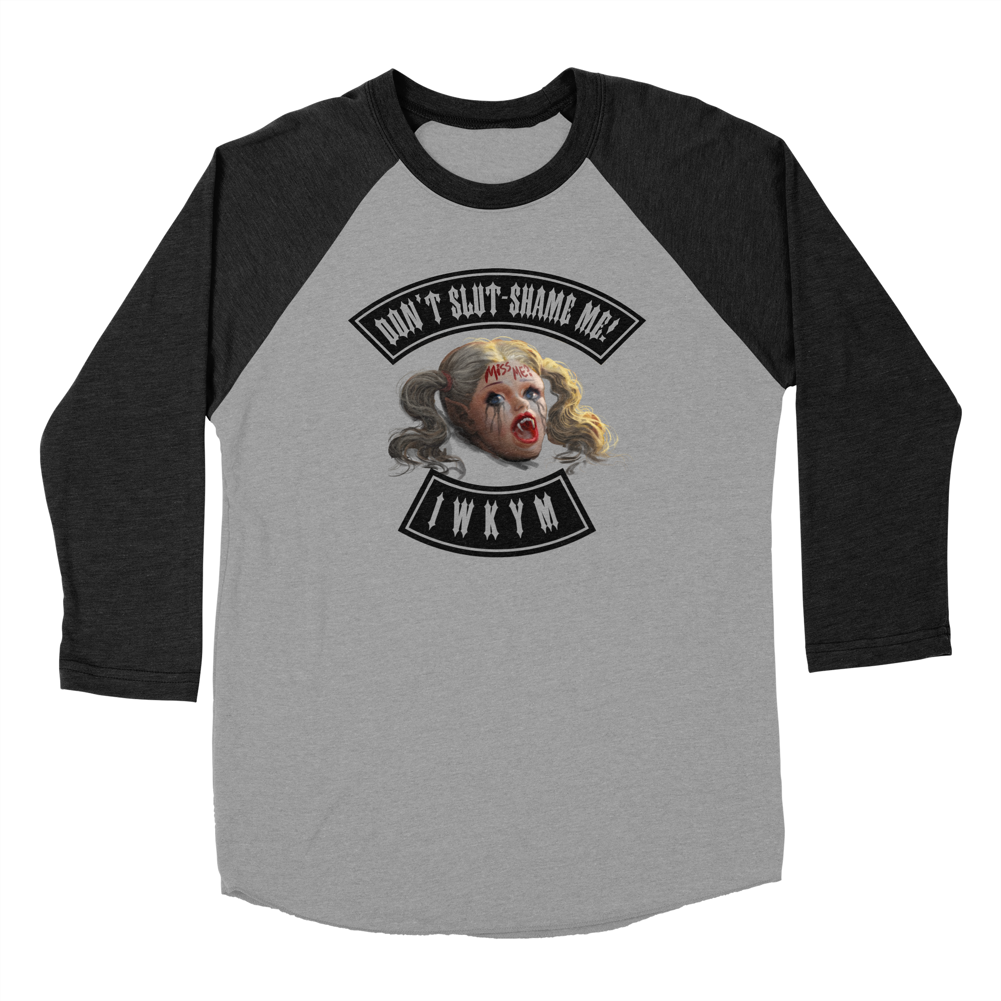 Samantha (Black Ink) Long Sleeve Triblend Baseball T-Shirt