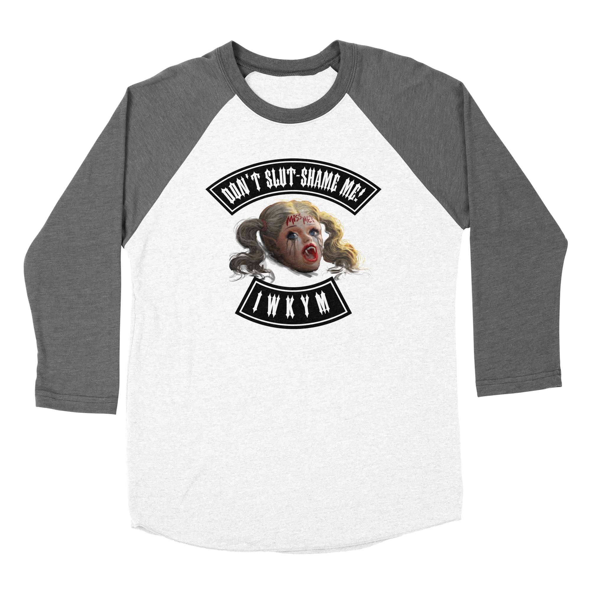 Samantha (Black Ink) Long Sleeve Triblend Baseball T-Shirt