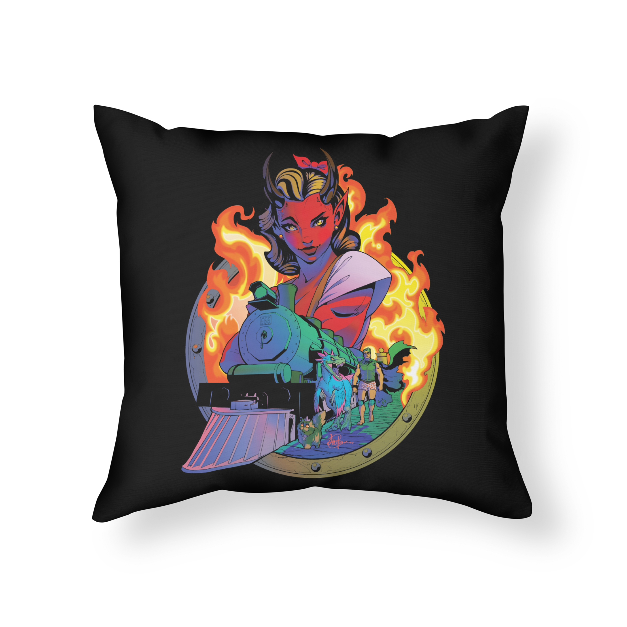 Nightmare Express Throw Pillow